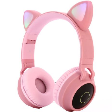Бездротові навушники HAVIT HV-H625BT з котячими вушками, з Micro SD Card, FM-радіо та AUX, pink