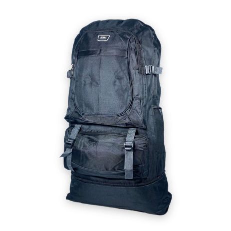 Туристический рюкзак, 60 л, один отдел, две фронтальных кармана, размер: 65(75)*40*20 см, черный