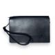 Мужской черный кошелек портмоне клатч из экокожи Langsa три отдела дополнительные карманы размер: 22*15*5 см