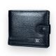 Чорний чоловічий гаманець Devi's шкірозамінник 2 відділи для купюр 4 для карток розмір: 12*10*2 см