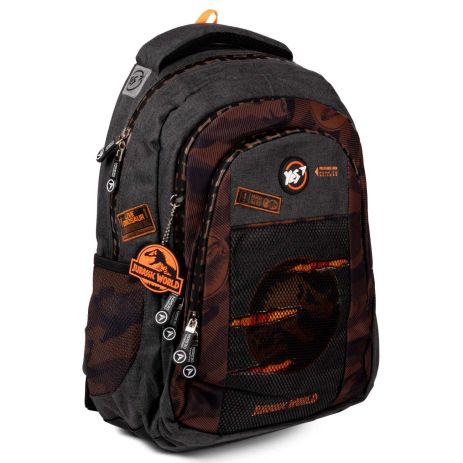 Шкільний рюкзак YES, три основні відділення, два бічні кармани, розмір: 44*29*17 см, чорний Jurassic World