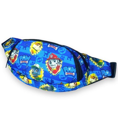 Бананка детская, два кармана, застежка фастекс на поясе, размер: 30*14*6 см, голубая Щенячий патруль