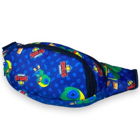 Бананка дитяча, дві кармани, застібка фастекс на поясі, розмір: 30*14*6 см, синя Brawl Stars
