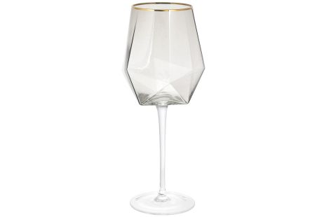 Келих для червоного вина із золотим кантом Clio, 670мл, колір - димчастий сірий BonaDi 579-221