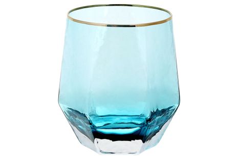 Склянка із золотим кантом Monaco, 450мл, колір - крижаний блакитний BonaDi 579-232