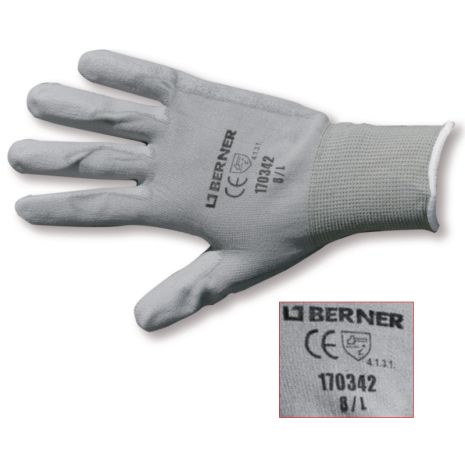 Тонкие бесшовные рабочие перчатки Berner 11 размер