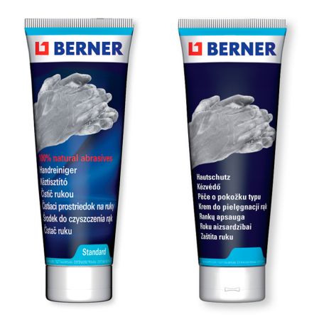 Защитный грязеотталкивающий крем для рук Жидкие Перчатки Berner + Очиститель для рук стандартный Berner