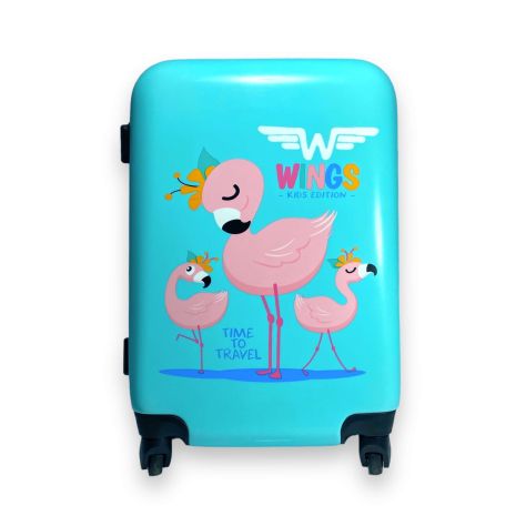 Дитяча валіза Wings, одне відділення, кодовий замок, висувна ручка, розмір: 55*37*23 см, вага: 2,5 кг, бірюза