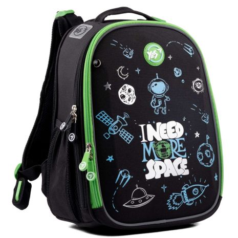 Шкільний рюкзак YES, каркасний, два відділення, два бічні кармани, розмір: 36*27*15 см, чорний Space