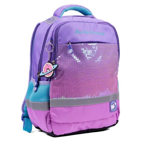 Школьный рюкзак YES, два отделения, фронтальный карман, боковые карманы, размер: 36*28*13 см, сиреневый Ergo Cosmos