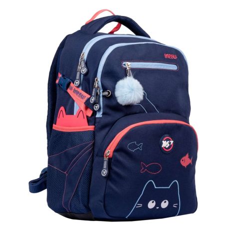 Шкільний рюкзак YES, два відділення, фронтальні кишені, бічні кишені, розмір: 41*30*13см, синій