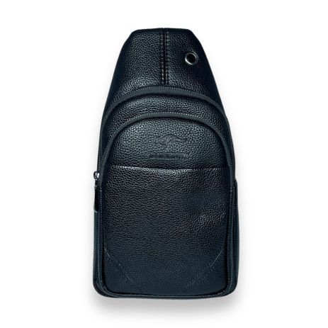 Сумка слінг Daishuwz, екошкіра, два відділення, один фронтальний карман, внутрішній карман, розмір: 30*17*8 см, чорний