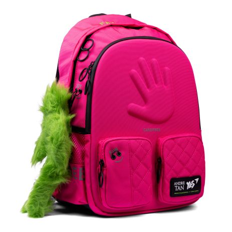 Шкільний рюкзак YES by Andre Tan, напівкаркасний, два відділення, фронтальні кишені розмір 40*30*14см Hand pink