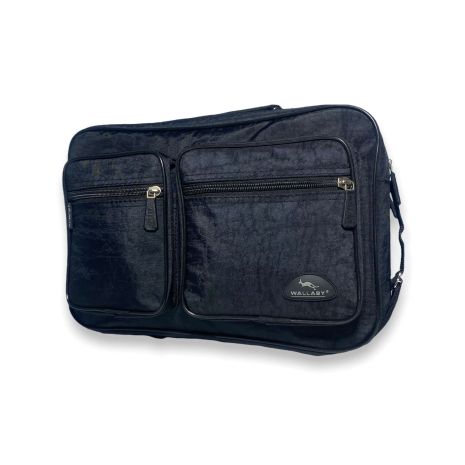 Чоловіча сумка через плече Wallaby 2647 два відділи 2 фронтальні накладні кармани розмір: 35*25*15 см,чорна