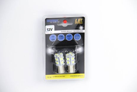 Автолампа BA15S LED 12V 13xSMD 5050 LED WHITE 2 шт., BOSMA (3055)