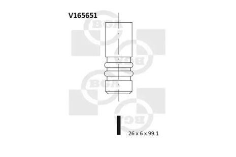 Клапан випускний 2.0TDI T5 09-/Crafter/Caddy 11-/Passat 10-, BGA (V165651)