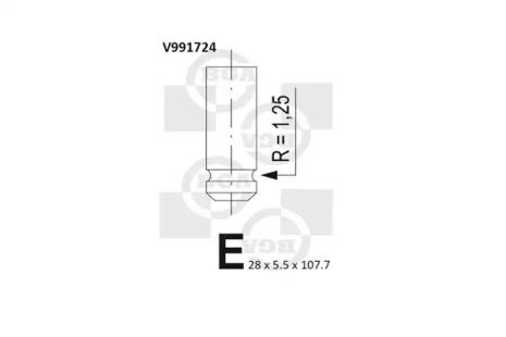 Клапан випускний Kangoo 1.6 i 16V 01-, BGA (V991724)