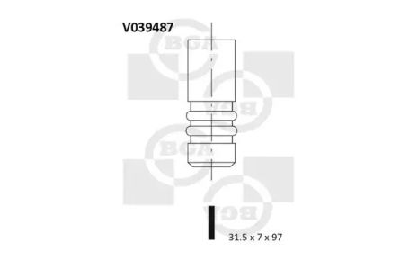 Клапан выпускной Caddy 1.9 TDI 96-, BGA (V039487)