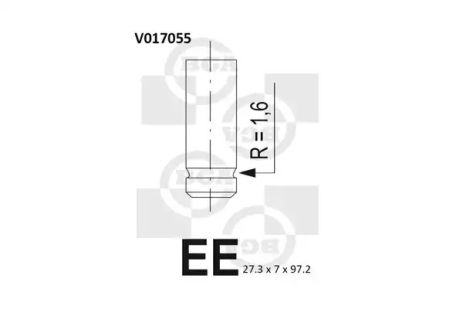 Клапан выпускной Doblo 1.2 i 01-, BGA (V017055)