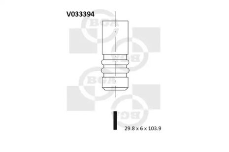 Клапан випускний Passat/Golf IV/Octavia 1.8/2.8 i 96-, BGA (V033394)