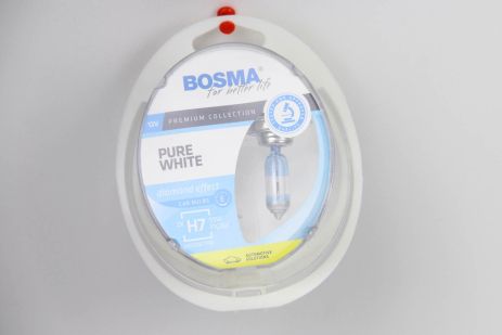 Автолампа H7 PURE WHITE 12V 55W PX26D 2 шт., BOSMA (8894)