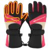 Зимние лыжные перчатки с подогревом uWarm GA340B с аккуулятором 3600mAh, до 6 часов, размер M, розовые