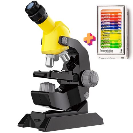 Детский научный набор: микроскоп OEM 0046A до 1200х + биологические образцы