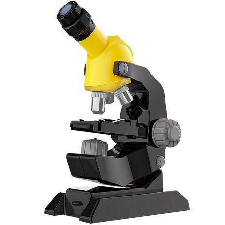 Качественный детский микроскоп для ребенка OEM 0046A с увеличением до 1200х, Желтый