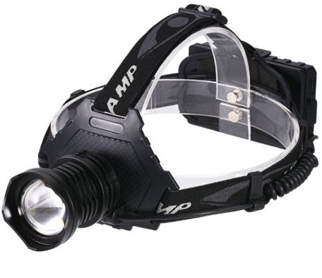 Яркий светодиодный налобный фонарь X-Balog BL-T70-P90, с оптическим зумом и функцией Powerbank