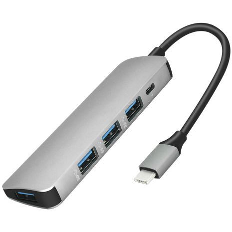 USB Type-C розгалужувач | хаб на 4 порти USB 3,0 + MicroUSB для ноутбука Addap MH-03