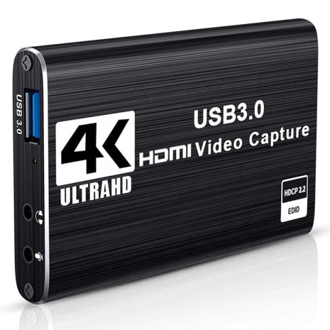Зовнішня карта відеозахоплення для запису, стримінгу та оцифрування відео на 2 монітори Addap VCC-04 | USB 3,0, HDMI Loop out, 4K