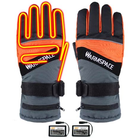 Зимові рукавички з підігрівом лижні uWarm GF0126 з акумуляторами 2000mAh, до 4-х годин, розмір M, оранжеві