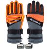 Зимние перчатки с подогревом лыжные uWarm GF0126 с аккумуляторами 2000mAh, до 4-х часов, размер M, оранжевые