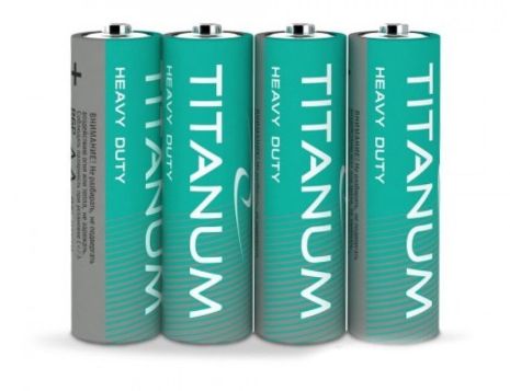 Солевая батарейка пальчиковая Titanum (LR6), 1шт