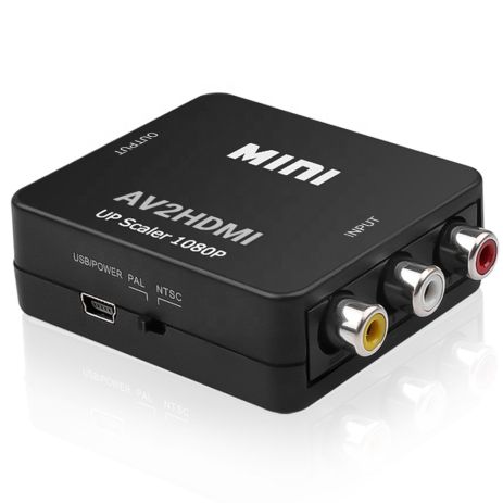 Конвертер відеосигналу AV to HDMI відео + аудіо Full HD 1080P Addap AV2HDMI-01