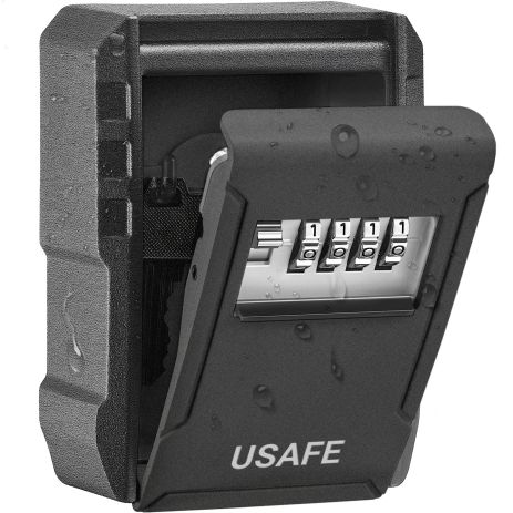 Антивандальний зовнішній сейф для ключів uSafe KS-09, з кодовим замком, настінний, Чорний