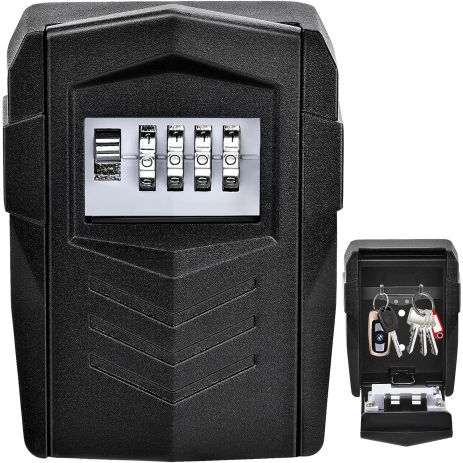 Антивандальний зовнішній сейф для ключів uSafe KS-11, з кодовим замком, металевий, настінний, Чорний