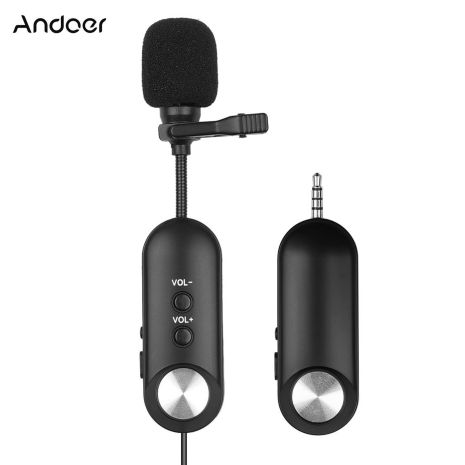 Бездротовий мікрофон петличний Andoer BM-02 для телефону | смартфона, до 20 метрів