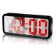 Зеркальные настольные LED часы с будильником и термометром DT 6508, чёрные с красной подсветкой