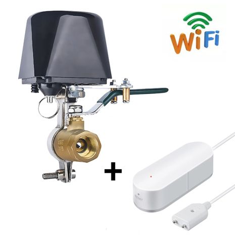 WiFi Комплект защиты от потопа USmart | электропривод SM-01w + датчик затопления LWS-01w, Tuya, DN20, 3/4"