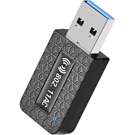 Скоростной сетевой USB WiFi адаптер Addap UWA-04, двухдиапазонный 2.4 ГГц + 5 ГГц беспроводной приемник, 1300 Мбит/с