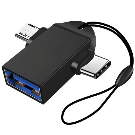 Двойной OTG адаптер USB 3.0 на Type-C + MicroUSB, переходник для смартфона/ноутбука Addap UA2MIX-01, 5 Гбит/с