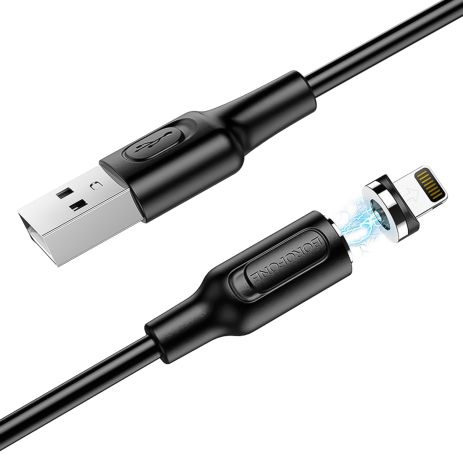 Магнитный зарядный кабель для iPhone/iPad/iPod с USB на Lightning порт Borofone BX41, 2.4A, 1 м