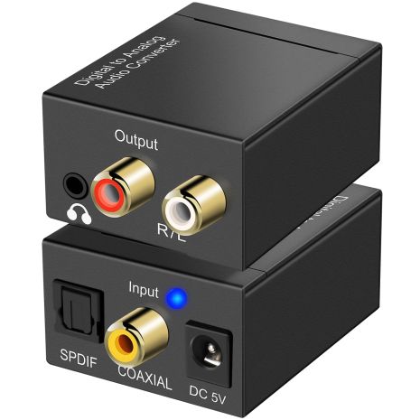 Цифро-аналоговий перетворювач аудіо Addap DAC-03, ЦАП із Toslink (SPDIF) та Коаксіалу на RCA + mini Jack