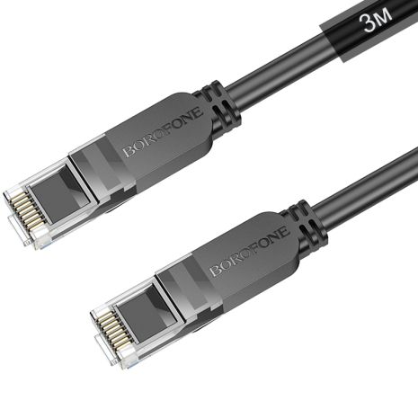 Мережевий кабель RJ45 для інтернету | патч-корд BOROFONE BUS01, Ethernet кабель, Cat6, 1Gbps, 3м