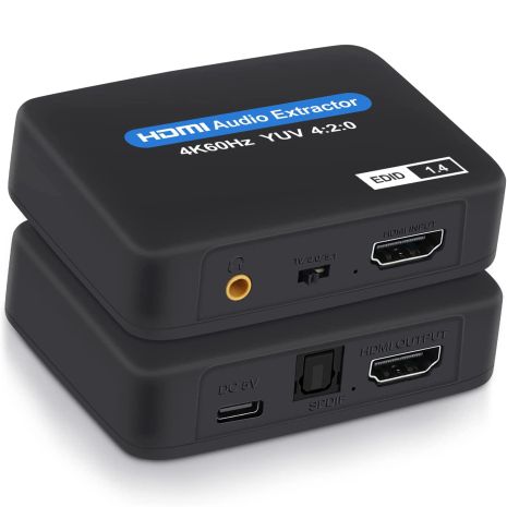 Цифровой HDMI аудио экстрактор, преобразователь звука с HDMI на 3,5мм miniJack и SPDIF 5.1 систему Addap HAE-01, 4K