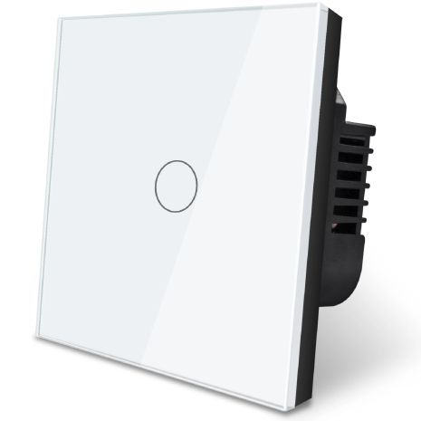 Умный сенсорный выключатель света с WiFi подключением к смартфону USmart WS-01w, одноканальный, с нулем, поддержка Tuya, Белый