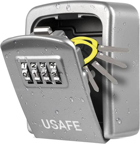 Антивандальний настінний міні сейф uSafe KS-08 для ключів, з кодовим замком, Срібний