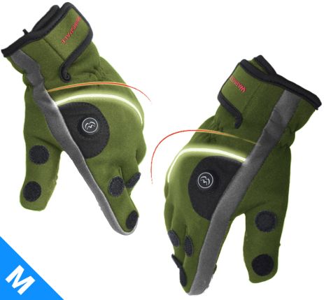 Зимові рукавички з підігрівом uWarm WS-GF660A, з відкидними пальцями, до 6 годин, розмір M