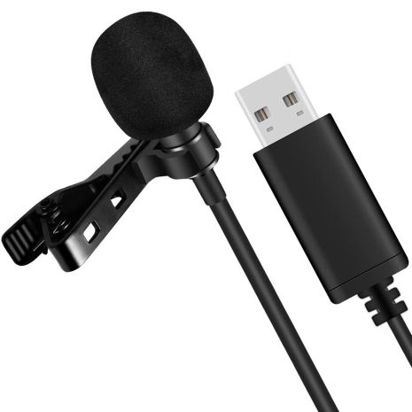 Петлічний мікрофон для запису звуку Andoer EY-510-2 USB, петличка для ноутбука, комп'ютера, пк